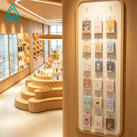 Comptoir de décoration moderne en bois avec éclairage LED, design sur mesure de luxe, solution tout-en-un pour magasin de blind boxes