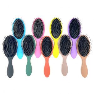 Custom Logo <b>Detangling</b> Paddle <b>Brush</b> Tangle <b>Detangler</b> for Wet Dry Scalp Massage Hairbrush Boar Bristle Nylon Hair <b>Brush</b> - Product Image 1