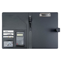 Carpeta de Archivos A4 de Cuero PU Personalizada, Portafolio de Negocios con Calculadora