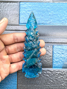 Puntas de Flecha de Cristal Azul Talladas a Mano al 100% (3-6.5\") - Puntas de Lanza de Cristal Oceánico, Decoración Coleccionable Curativa, Exhibición de Piedras Preciosas - Product Image 5