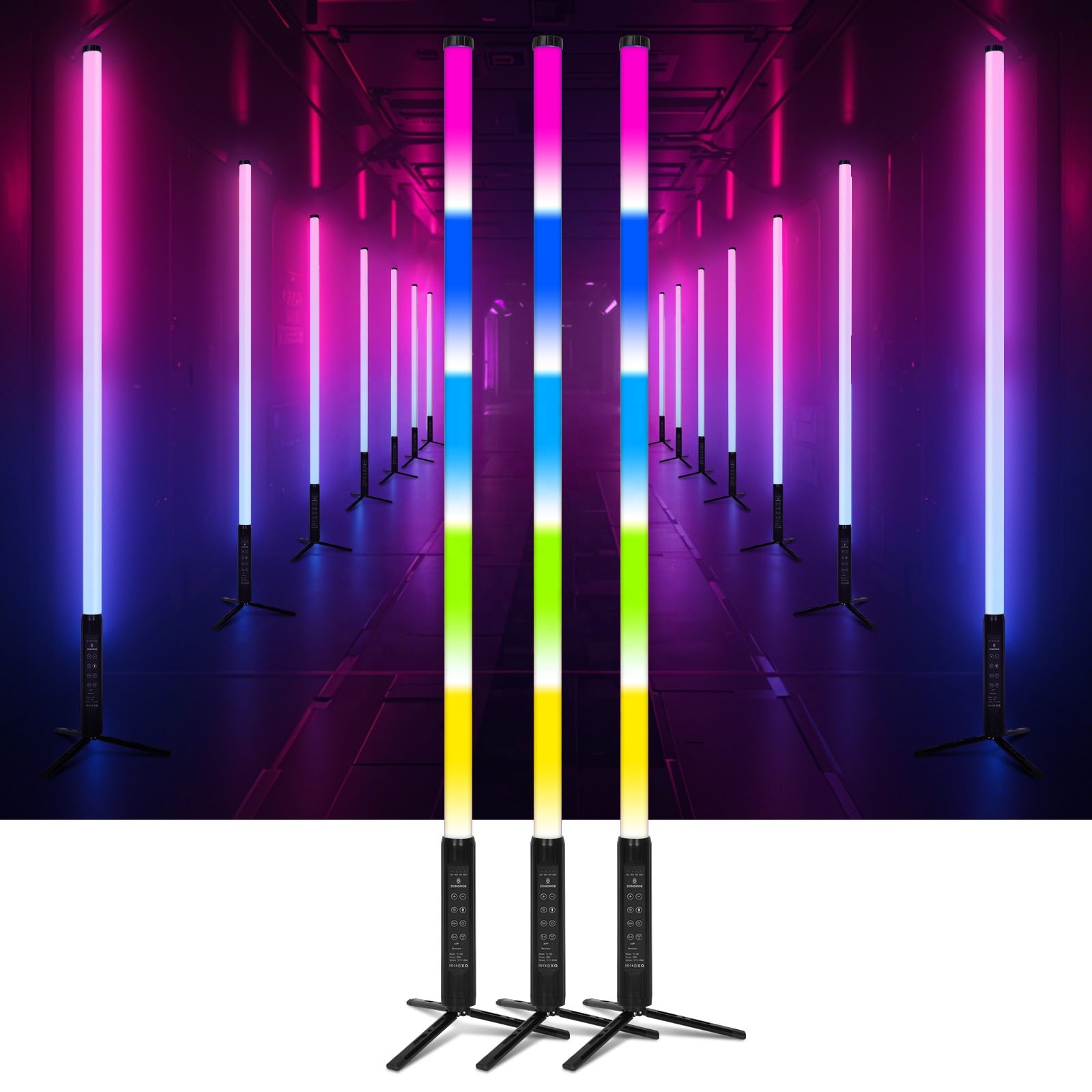 Portable Wireless Battery IP65 Large D40 150cm LED Tubes RGBWA APP Remote 360 DJ Pixel Light for Stage Wedding Party DJ Setup · image 4