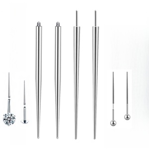 G23 Titanium Body Piercings Tool Insertion <strong>Pin</strong> Taper for Threadless Jewelry Nostril Piercing Taper Push in Earrings 20g/18g/16G - Product Image 1