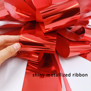 14 אינץ 'דקורטיבי סרט אדום מתכתי קשת חג המולד למשוך קשת קשת לקישוט הבית בית גן קישוט - Product Image 4