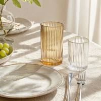 Verre à boire cannelé artisanal 280-450 ml, gobelet à café ou jus à nervures verticales pour la maison, le bureau, le café, l'hôtel