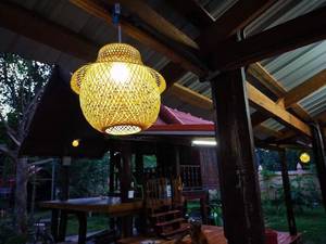 Bamboo Lamp <b>Shades</b> Hanging Bamboo <b>Wicker</b> Lantern <b>Light</b> Fixture Ceiling Lamp Basket Weave Chandelier OEM Supplier - Product Image 2