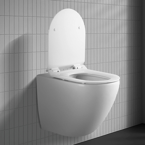 Ensemble WC mural avec siège, design élégant et facile à nettoyer, cuvette de toilette à réservoir encastré - Product Image 4