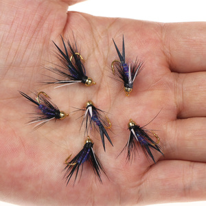 Psycho Purple Prince Nymph Beadhead Crazy Prince Nymph, mouches de pêche pour la pêche à la truite et au brochet en eaux claires, idéales pour le nymphing tchèque. - Product Image 4
