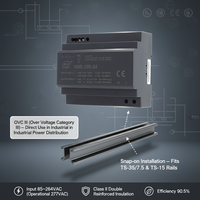 150W DIN ray montaj güç kaynağı HDR-150-24 110 VAC 24v Ac Dc Circuit devre tek çıkış kılavuz rayı