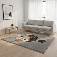 Tapis décoratif de luxe moderne en microfibre à poils moyens, imitation fourrure Sherpa, antidérapant, rembourré, lavable, flocage