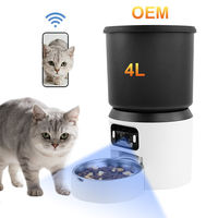 Distributeur automatique de nourriture pour animaux de compagnie, en ABS, PP et acier inoxydable, 4L, avec minuterie, pour l'alimentation quotidienne des chats et des chiens d'intérieur - Vente flash