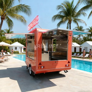 Remolques de Comida para Eventos, Totalmente Equipados, Diseño de Carrito Móvil para Exteriores, Remolque de Comida Vintage, Camioneta de Helados - Product Image 4