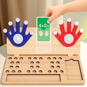 Jouet éducatif en bois Montessori pour l'apprentissage des mathématiques, perles à clipser, jeu d'association, addition, soustraction, multiplication et division, <span class=keywords><strong>arithmétique</strong></span> des doigts - Product Image 5