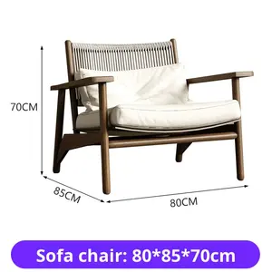 Fauteuil d'extérieur <span class=keywords><strong>en</strong></span> <span class=keywords><strong>bois</strong></span> massif de luxe léger, style Wabi-Sabi, pour balcon, avec <span class=keywords><strong>table</strong></span> <span class=keywords><strong>basse</strong></span> combinée, chaise de loisirs d'angle pour gîte - Product Image 6