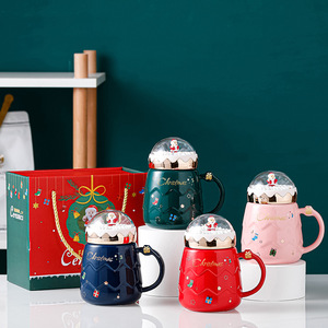 Redeco New Arrival Craftsman <b>Large</b> Capacity Water Santa Cup With Lid Mug Coffee Ceramic Christmas Mugs for Home <b>Gifts</b> - Product Image 1