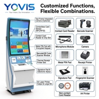 Lecteur de codes-barres QR, imprimante POS, kiosque numérique en libre-service sur pied avec écran tactile capacitif Full HD de 21,5 pouces, boîtier métallique