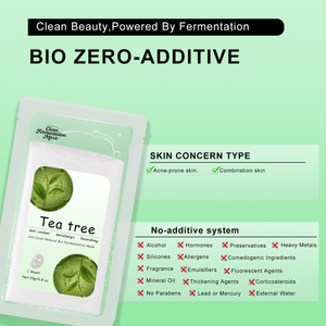 Mascarilla Facial de Árbol de Té Biofermentado Avanzado, Alta Absorción, Hidratante, Calmante, Reparadora, Sin Aditivos - Product Image 4