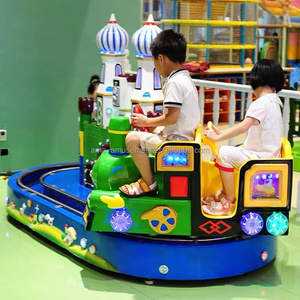 AMA kapalı eğlence parkı sikke işletilen Kiddie sürmek 2 oyuncu Mini parça küçük tren