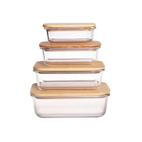 Contenants alimentaires en verre borosilicate haute résistance, hermétiques, boîte bento empilable pour préparation de repas avec couvercle verrouillable, compatibles congélateur et four, ensemble OEM ODM