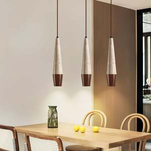 Lámpara Colgante LED Moderna, Estilo Nórdico Wabi-Sabi, Cono de Madera de Travertino Natural, Decoración Creativa para Hotel, Lámpara Colgante - Product Image 2