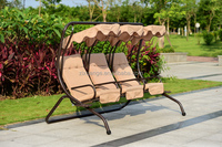 Nouveau design extérieur cour maison trois personnes ensembles balançoire chaise balançoire chaise en rotin 3 places patio balançoires