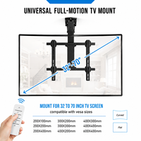 Support de plafond motorisé escamotable pour téléviseur, structure stable en acier, 55" 65" 75" 85", capacité de charge 40KG, pour maison et bureau