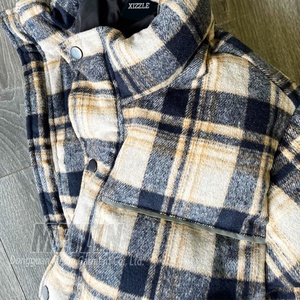 Wholesale Winter Wear Warm Plaid Jackets Coat Heavy Oversized Outdoor Zipper <b>Padded</b> Bubble Coats Custom Puffer Jackets Men - Product Image 3