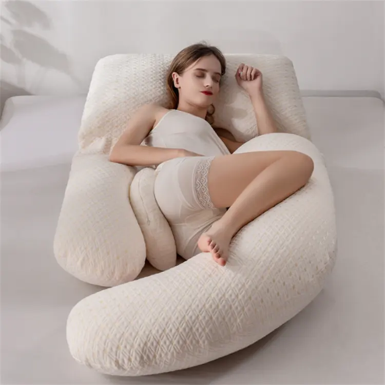 眠っている妊娠中の女性のための取り外し可能な妊娠枕付きのU字型全身枕