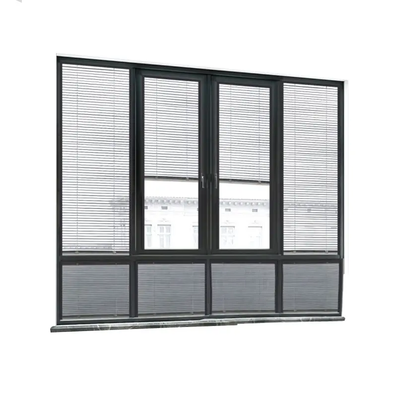 China inteligente sombra isolado cego obturador vidro janela mais alto portas vidro cortina parede