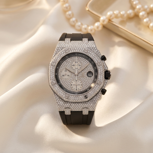 Superbe montre de mode à mouvement à quartz sertie de diamants Moissanite, bracelet de 20 mm, vente en gros disponible pour l'exportation, prix LOISTA - Product Image 5