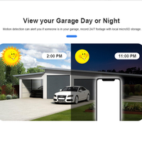 Caméra de surveillance de garage WIFI, caméra de porte de garage avec vision nocturne 1080P HD, commutateur à distance sans fil