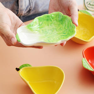 طبق نكهة فواكه سيراميك صغير تصميم نبات حديث لطيف كرتون طبق توابل منزلية أطباق مخصصة للصلصة الخل - Product Image 2