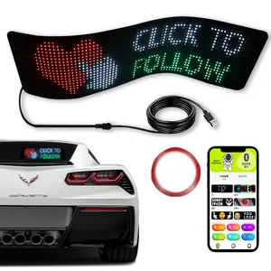 Dynamic Led Usb Display Car Sign Sticker App Control Text Pat Smart Car Display Bluetooth Flexible LED Screen For Car Shop