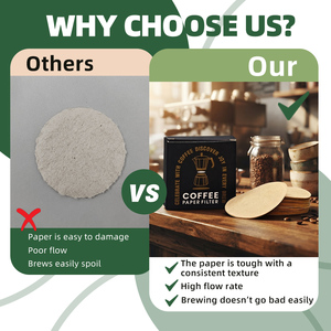 Papier <span class=keywords><strong>filtre</strong></span> 50 g/m² en forme de R, boîte de filtres à café ronds, papier <span class=keywords><strong>filtre</strong></span> pour machine à expresso - Product Image 3