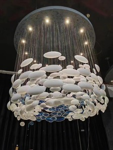 Ornement aérien personnalisé hôtel hall villa plafond décoration lustre en verre créatif doré <span class=keywords><strong>dinosaure</strong></span> en forme d'oeuf suspension - Product Image 3