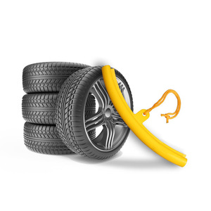 Protecteur de jante de pneu, plaque de protection légère de type crochet jaune pour outils de réparation de pneus de voiture - Product Image 3