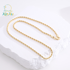 Collar de Cadena de Hierro Chapado en Oro de 14K de Primera Calidad, Cierre de Langosta en Tono Plateado, Joyería de Moda para Hombres y Mujeres, Uso Diario - Product Image 2