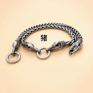 ยูนิค แอนิมอล โซดิแอคสร้อยข้อมือสแตนเลสของขวัญสำหรับทุกเพศเครื่องประดับดีไซน์แบบเชื่อมโยง TGH B21 - Product Image 4