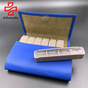 2025 Athmedic Food Grade Promotional Premiums Giveaway Travel PU Pocket Pill Box Weekly Pocket Pill case