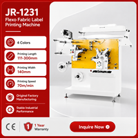 Machine d'impression flexographique automatique JR-1231 4 couleurs pour étiquettes textiles, certifiée CE, pour l'impression d'étiquettes de vêtements