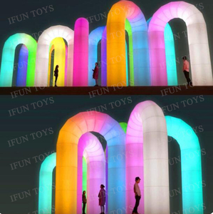 Đẹp <span class=keywords><strong>Inflatable</strong></span> Balloon <span class=keywords><strong>Arch</strong></span> Và Inflatables Đầy Màu Sắc Arches Với Dải LED Và Blower Cho Trang Trí Giáng Sinh - Product Image 3