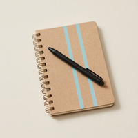 Anpassbares A4-Format Spiral Journal Benutzer definiertes Gold Silber Logo A5 Kraft papier Notizbuch Journal Planer Buch