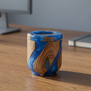 Quemador de Incienso de Madera Hecho a Mano, Difusor Aromático, Diseño de Resina de Sándalo, Uso en Todas las Estaciones, Decoración para el Hogar, Regalo para Ramadán y Eid, Mubkharah - Product Image 1