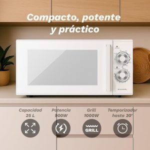 Forno a Microonde Grunkel 25L con Grill 900W Bianco - Product Image 3