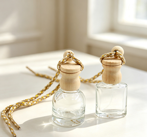 Bouteilles diffuseurs de parfum pour voiture personnalisées en gros – Désodorisants suspendus en verre transparent/coloré de formes variées - Product Image 3