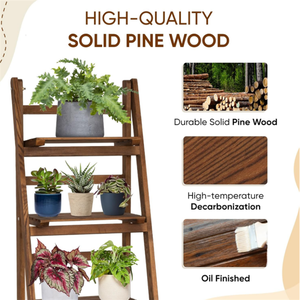 Wholesale Wood <strong>Corner</strong> Display <strong>Shelves</strong> 5 Tier Wooden <strong>Ladder</strong> Storage Bookcase <strong>Shelf</strong> - Product Image 4