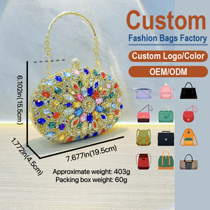 ผู้ผลิตกระเป๋าถือประดับคริสตัลสุดหรู พร้อมสายสะพายโซ่ถอดได้ - Product Image 2