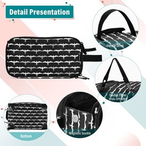 Organizador de Maquillaje Portátil Unisex con Diseño de Aves Iwa Negras de Hawái, Bolsa de Cosméticos Impermeable, Bolsa de Maquillaje de Viaje para Hombre con Logotipo Personalizado - Product Image 2