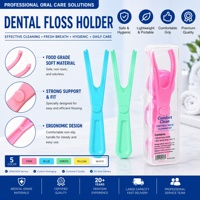 Support de fil dentaire réutilisable en forme de Y, kit de nettoyage dentaire rechargeable, kit de soins bucco-dentaires portable avec rouleaux de fil dentaire