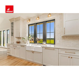 Alland lüks Modern çalkalayıcı tarzı amerikan çerçeveli ankastre katı ahşap çeyrek biçilmiş beyaz meşe mutfak dolabı için özel Villa evi - Product Image 6