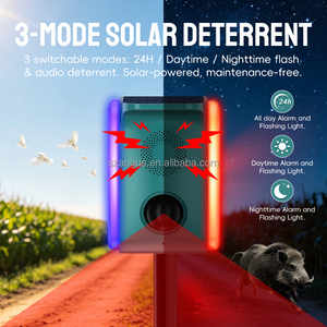 Ahuyentador de Animales Salvajes Solar con Sensor de Movimiento PIR, 20 Voces Grabables, Luz y Alarma Temporizada, Repelente para Granja contra Zorros, Malacates, Lobos y Cerdos - Product Image 3